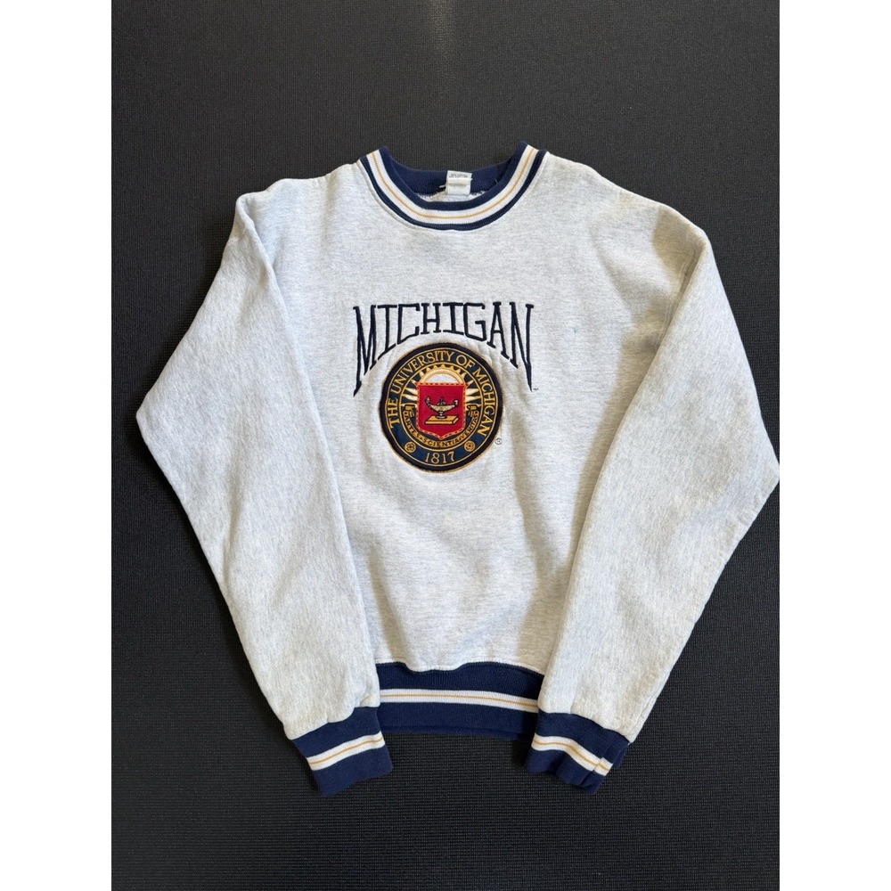 Vintage Rare 90s Michigan THE UNIV OF MICHIGAN 1817 Crewneck Sweatshirt XL Men's